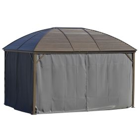 10x13 Gray Hardtop Gazebo with Steel Roof Curtains Netting Pavilion Ceiling Hook for Patio Garden 10x13 Gray Hardtop Gazebo with Steel Roof Curtains Netting Pavilion Ceiling Hook for Patio Garden